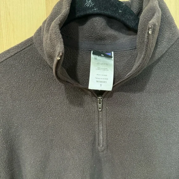 Patagonia 1/4 Quarter Zip Fleece Pullover Sweater Stand-Collar Brown Size Small - Picture 9 of 10